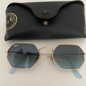 Ray Ban Octagonal Sunglasses- Rare Blue gradient